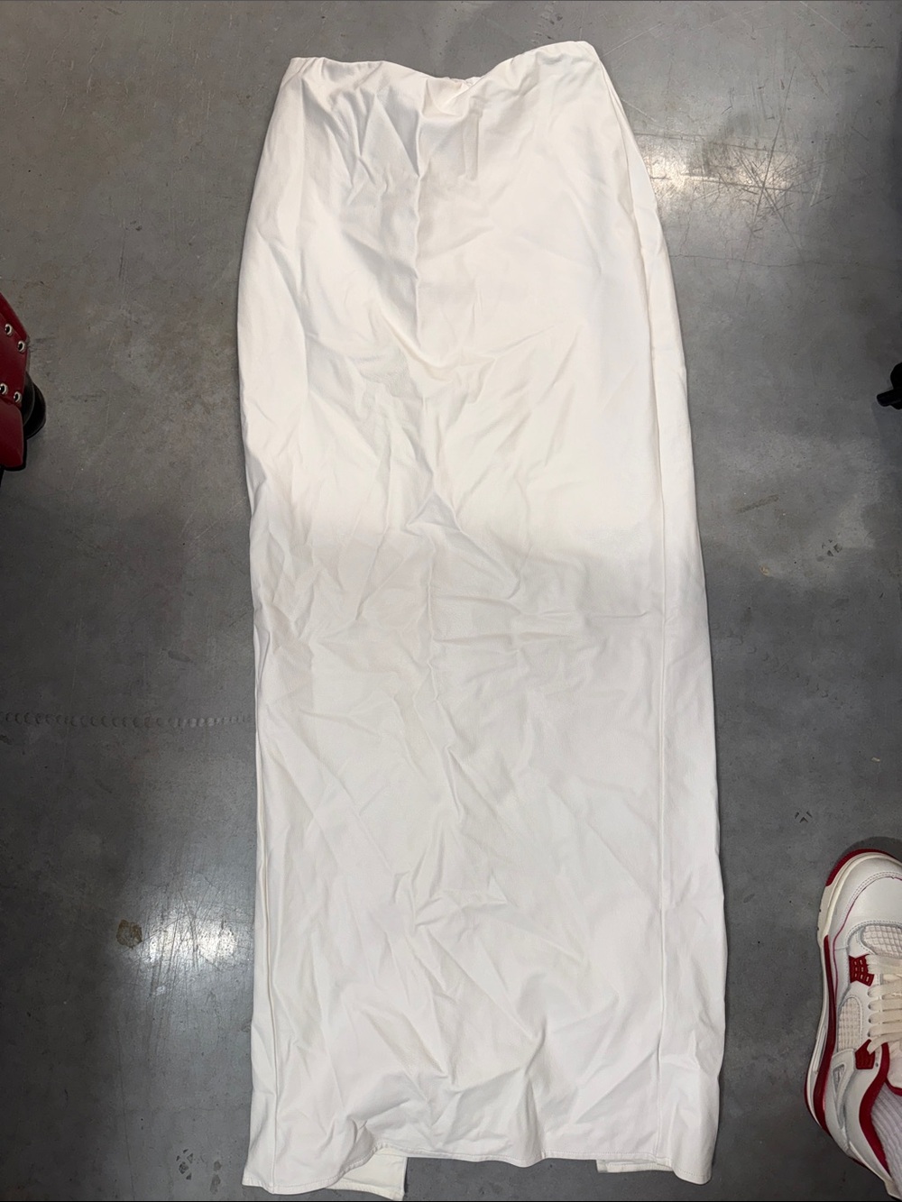 naked wardrobe White Maxi Skirt - Sleek Straight Silhouette